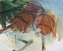 ANNE SEELBACH Shoreline Paintings acrylic, charcoal on paper
