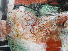ANNE SEELBACH Earth: the elements acrylic and reflective paint on linen