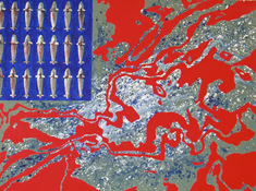 ANNE SEELBACH 1992 Nuclear Submarines acrylic on paper