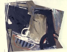ANNE SEELBACH 1989-1994 Industrial Wastelands  oil on cut and pasted paper