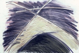 ANNE SEELBACH 1982-1985 House, Enclosure pastel on paper