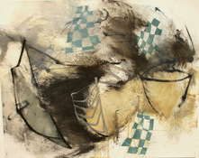 ANNE SEELBACH 1997-2001 Tethered Boats oil, graphite on paper