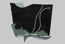 ANNE SEELBACH The Sea Shore acrylic, silver paint, glue on paper