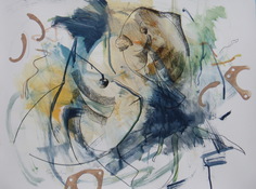 ANNE SEELBACH Troubled Waters - paintings acrylic and conte crayon on paper