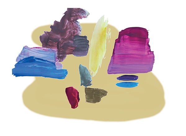 Pond Palette Collocations, 2019 series on paper Paper, Paint, Pixels