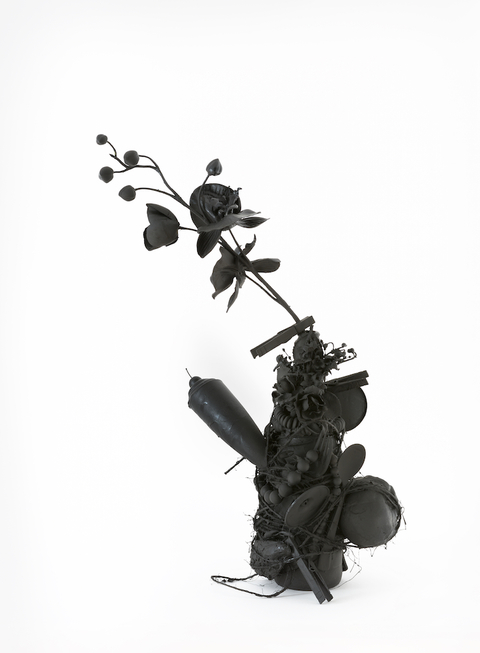 Eve's Flower Bomb Singularities Mixed media: Found objects, sisal twine, and paint