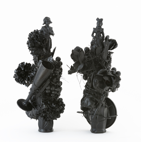 Napoleon and Josephine Singularities Mixed media: Found objects, sisal twine, and paint