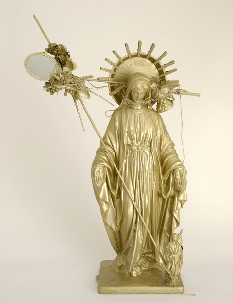 Ave Maria Visitations Mixed Media: found objects, sisal twine, and paint