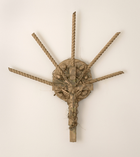 Personal Jesus Visitations Mixed Media: found objects, sisal twine, and paint
