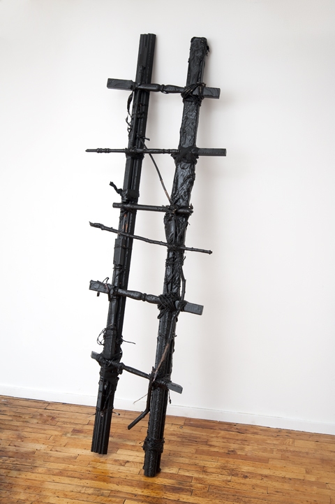 Hank Ladders Mixed media: Found objects and latex paint
