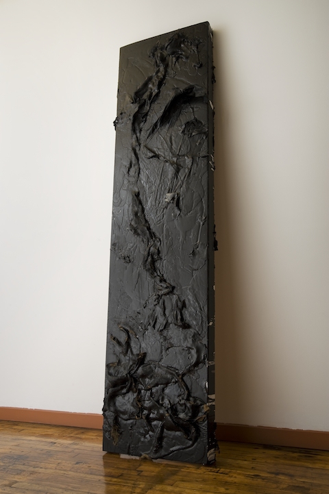 Maxwell Panels latex paint and mixed media on wood