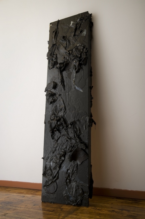 Franklin Panels latex paint and mixed media on wood