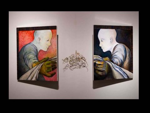 ANN STODDARD archive: "conduit" : sculpture and paintings oil on canvas