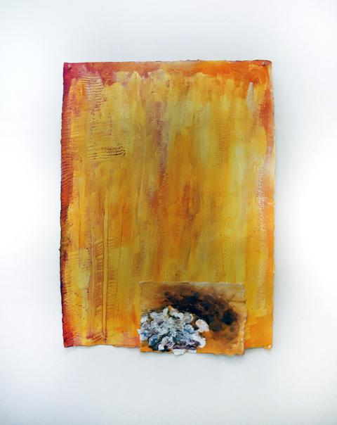 ANN STODDARD Yellow Mixed media on handmade paper