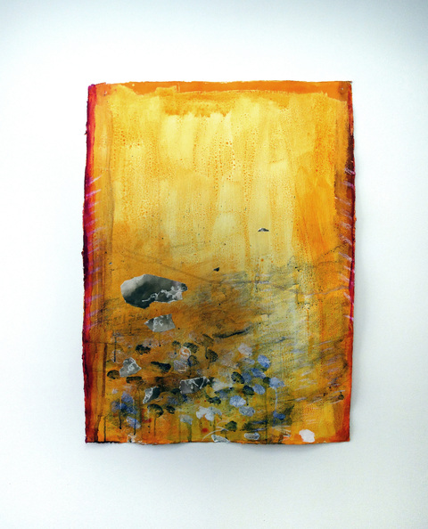 ANN STODDARD Yellow Mixed media on handmade paper