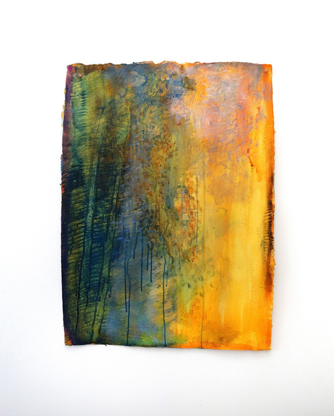 ANN STODDARD Yellow Mixed media on handmade paper