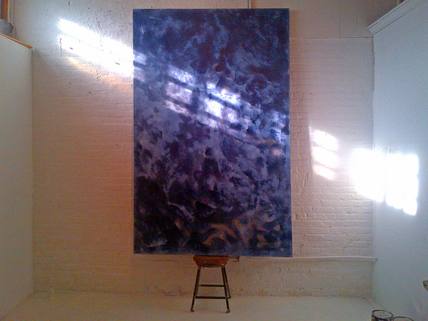 AUGUSTE  RHONDA  TYMESON self exposure cyanotype on canvas