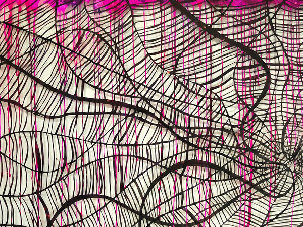 AUGUSTE  RHONDA  TYMESON webs hand cut paper, sumi ink, acrylics