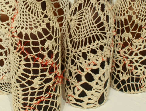 ASHLEY V. BLALOCK 2006-2019 Archive beer bottles, doilies and red thread