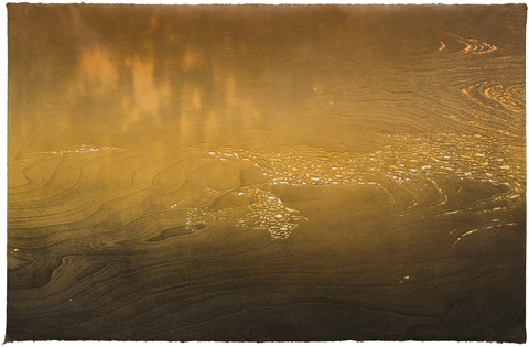 Aspinwall Editions Aerial: Fire Sky series Two-layer perforated woodblock print on Kozo #8 paper