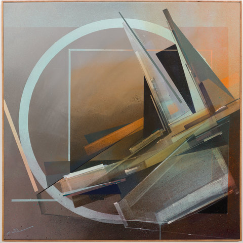 Augustine Kofie Paintings Acrylic polymer on synthetic polyester; finished in satin varnish;  strip framed by artist.