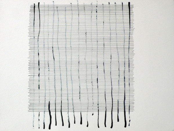Barbara Hatfield lines and grids watercolor and graphite on paper