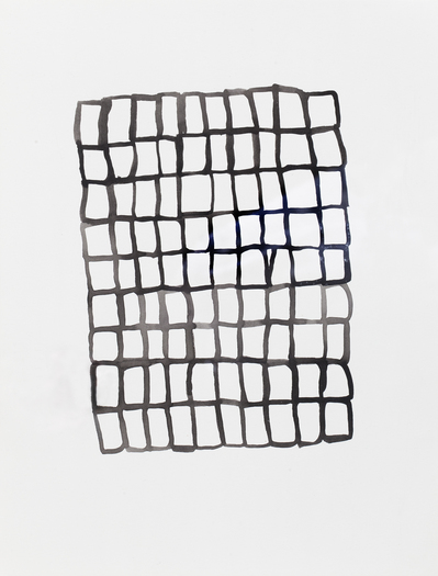 Barbara Hatfield lines and grids watercolor on paper