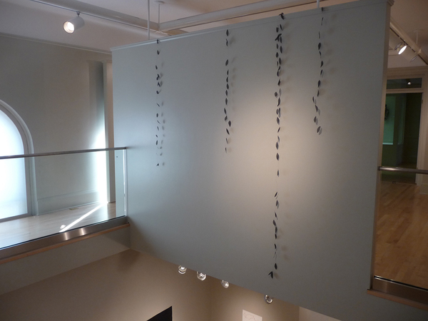 Barbara Hatfield  Wall drawings copper wire and fabric