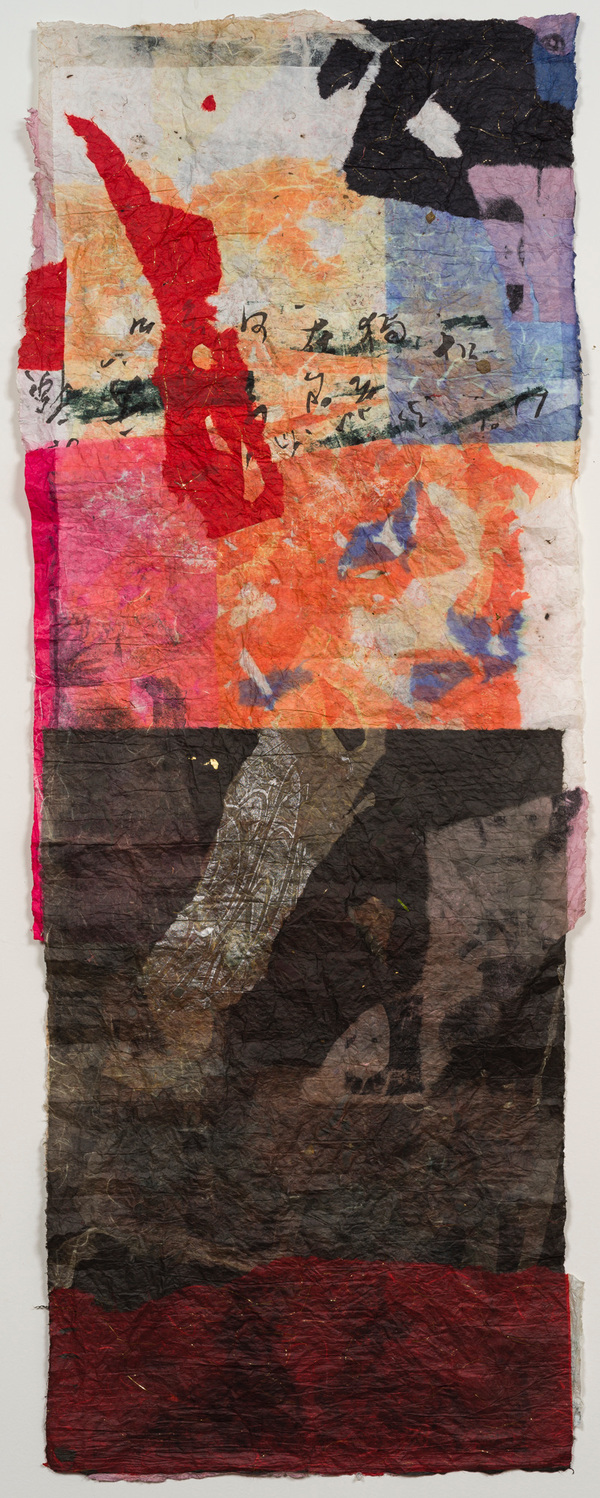 Barbara Straussberg Scrolls Handmade Paper, Acrylic, Paper Lithograph Print and Monotype
