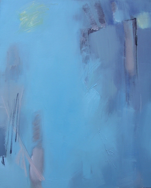 Samois/blue, 2003, oil on canvas, 16&quot; x 24&quot;