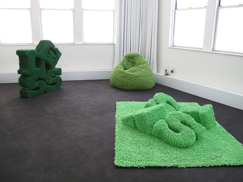 Barbara Gallucci Sculpture and Installation shag chenille carpet over plywood