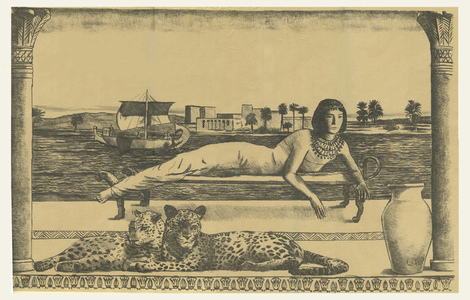 BasmanStudio Lithographs Chine Colle lithograph on handmade gold paper