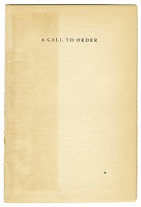 A Call to Order