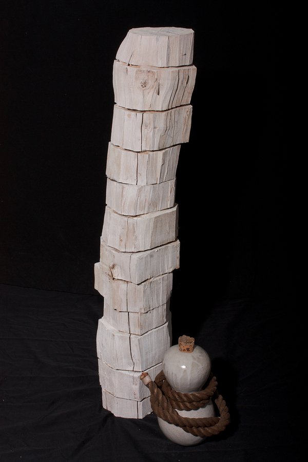 Ben Anderson Sculpture Maple, stoneware, cork, rope