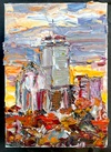  The Pru Skyline, Boston Series impasto oil paint on canvas