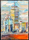  The Pru Skyline, Boston Series impasto oil paint on canvas