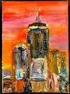  The Pru Skyline, Boston Series impasto oil paint on canvas