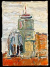  The Pru Skyline, Boston Series impasto oil paint on canvas