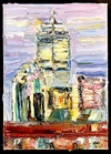  The Pru Skyline, Boston Series impasto oil paint on canvas