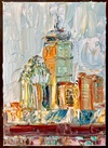  The Pru Skyline, Boston Series impasto oil paint on canvas