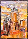  The Pru Skyline, Boston Series impasto oil paint on canvas