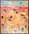  Big Sky Studio Works, and Plein Air Abstractions oil on paper collage on stained, brush painted and impasto oil paint on canvas