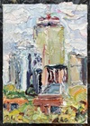  The Pru Skyline, Boston Series impasto oil paint on canvas