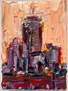  The Pru Skyline, Boston Series impasto oil paint on canvas