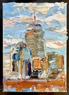  The Pru Skyline, Boston Series impasto oil paint on canvas