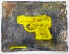  Water Pistols, Cap Guns, and Targets encaustic on handmade rag paper