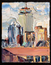  The Pru Skyline, Boston Series impasto ol paint on canvas