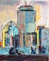  The Pru Skyline, Boston Series impasto oil paint on canvas