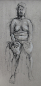 Bob Langnas Some Observational Work charcoal, white conte