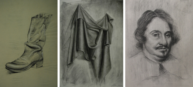 Bob Langnas Some Observational Work charcoal